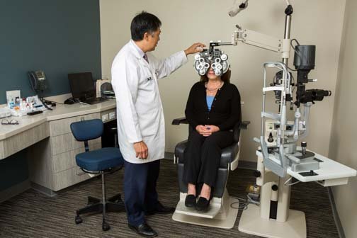 Patient eye exam equipment