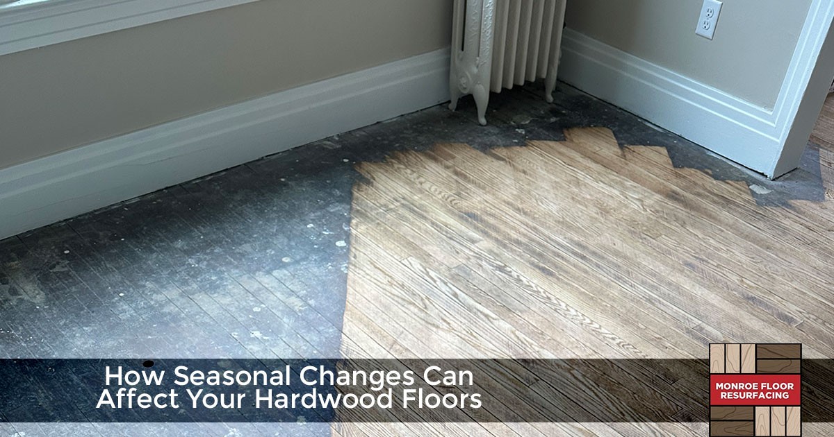 hardwood floor half refinished