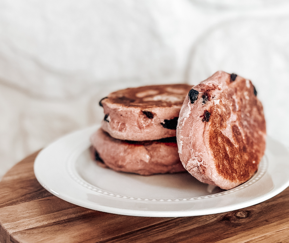 Blueberry Sourdough English Muffins