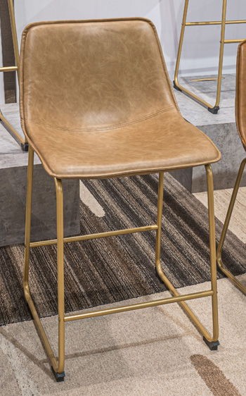 Ciabori - Toast / Gold - Upholstered Barstool (Set of 2)