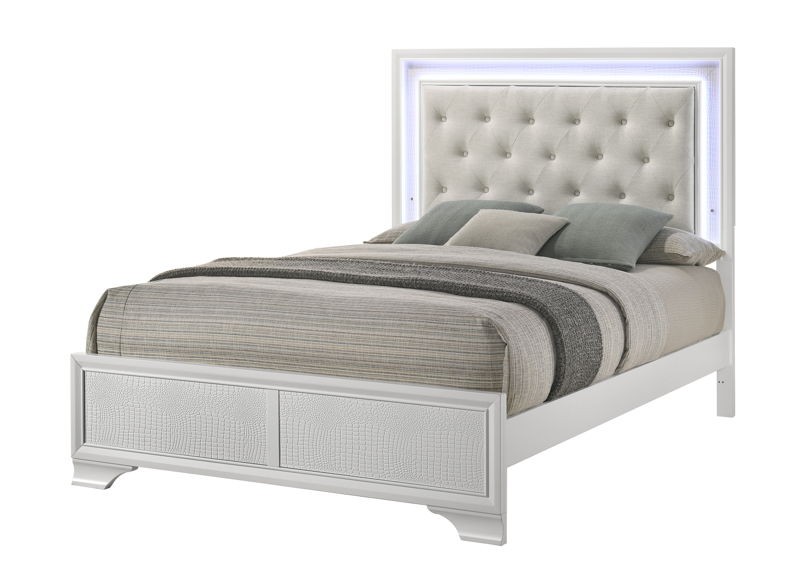 Lyssa - Full LED Headboard / Footboard - Oat / Frost