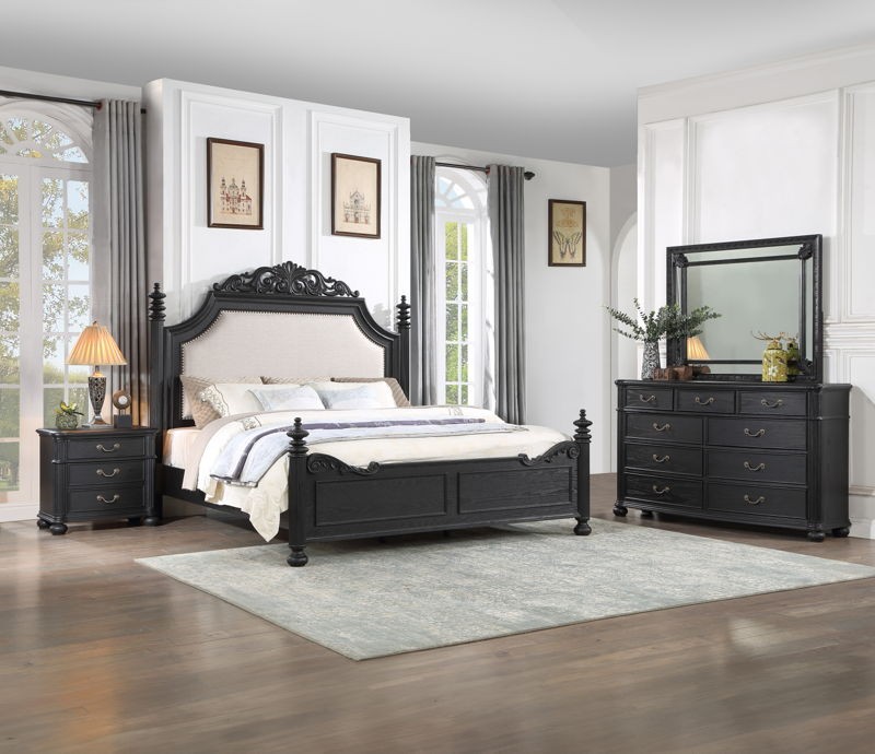 Kingsbury - King 4 Piece Bedroom Set - Black