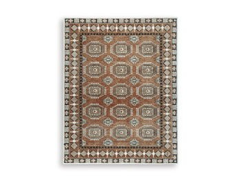 Qaabiz - Sienna / Ivory / Black - Large Rug