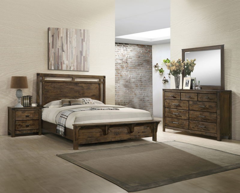 Curtis - Queen 3 Piece Bedroom Set - Dark Oak