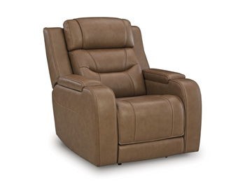 Knightington - Caramel - Power Recliner With Audio Seating