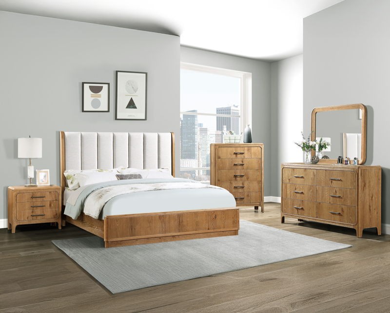 Westcott - King 5 Piece Bedroom Set - Cerused Natural