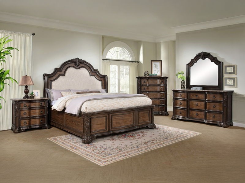 Ludwig - Queen 5 Piece Bedroom Set - Dark Brown
