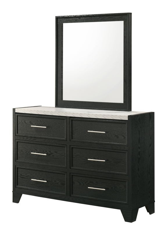 Lamar - Dresser & Mirror- Black