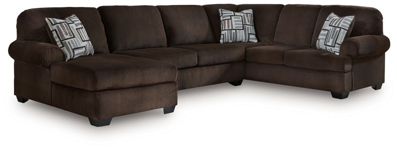 Kimlee - Chocolate - 3-Piece Sectional With LAF Chaise And RAF Sofa