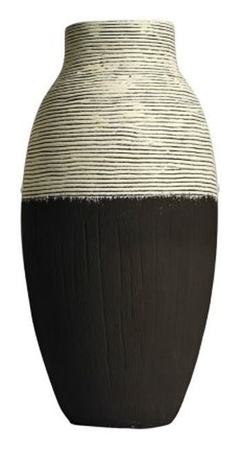 Girtha - Antique White / Black - Vase - 16"