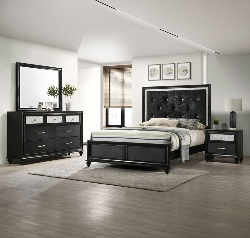 Lila - Full 4 Piece Bedroom Set - Black