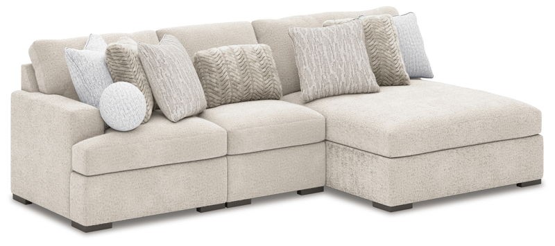 Cuddle Plush - Arctic - 3-Piece Sectional With Armless Chaise And LAF Corner Chair