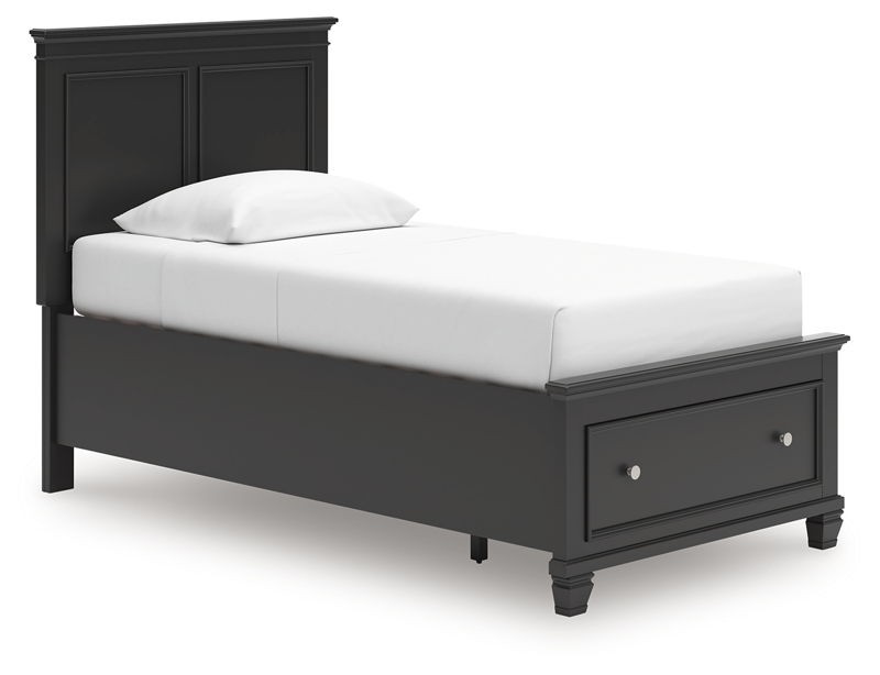 Lanolee - Black - Twin Panel Storage Bed