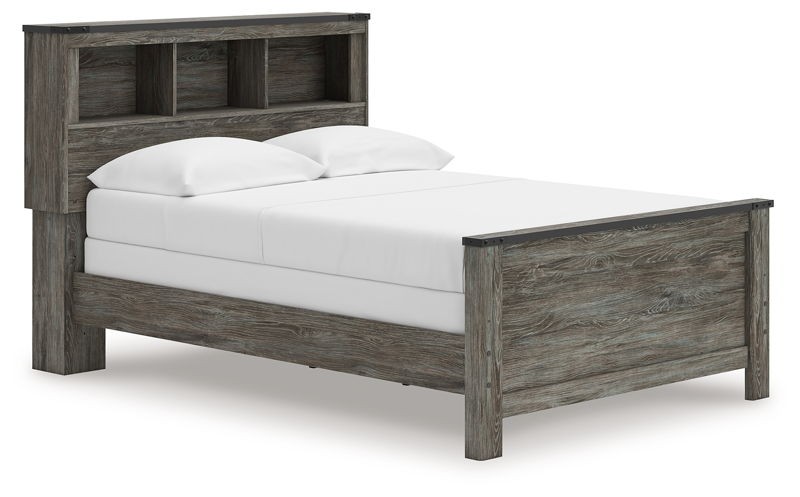 Frandern - Gray - Full Bookcase Panel Bed