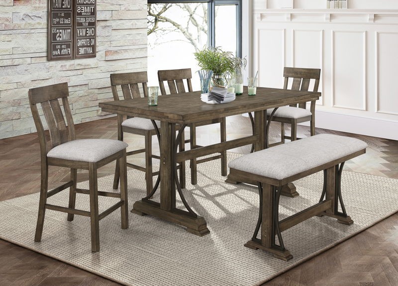 Quincy - 5 Piece Counter Dining Room Set - Brown