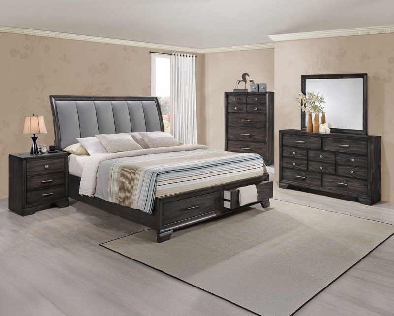 Jaymes - King 5 Piece Bedroom Set - Gray