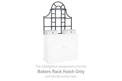 Greddinton - White / Black - Bakers Rack Hutch