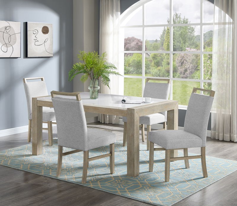 Dune - 5 Piece Dining Room Set - White