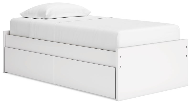 Onita - White - Twin Platform Bed With 1 Side Storage
