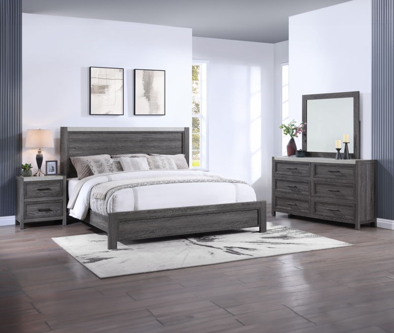 Madsen - Queen 4 Piece Bedroom Set - Gray