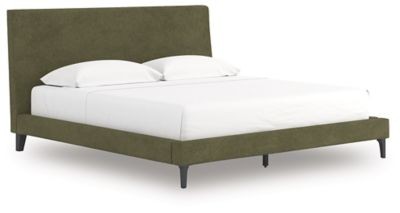 Chirason - Sage Green - King Upholstered Bed With Roll Slats