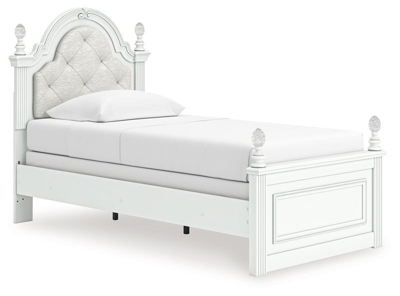 Kozlani - Twin Upholstered Panel Bed - White