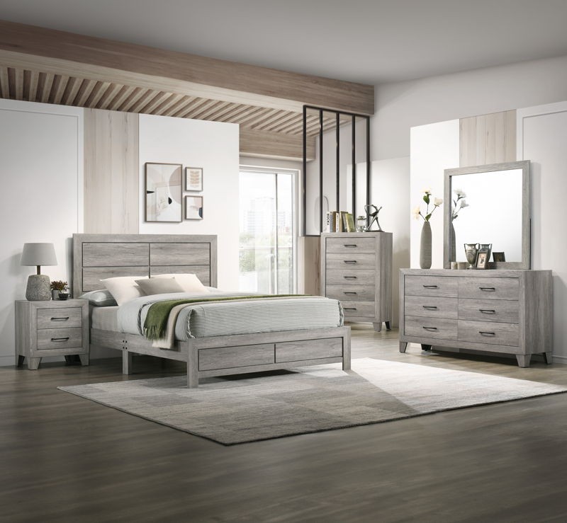 Hopkins - Full 4 Piece Bedroom Set - Gray