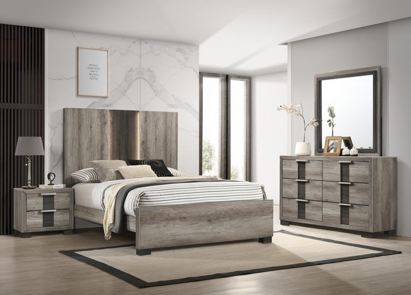 Rangley - King 4 Piece Bedroom Set - Dark Gray