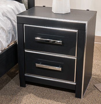 Zuraleus - Black - Two Drawer Night Stand