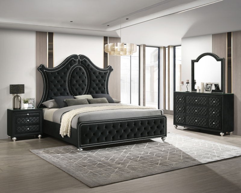 Cameo - Queen 4 Piece Bedroom Set - Black