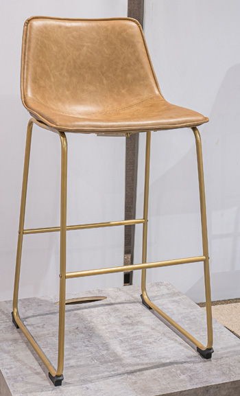 Ciabori - Toast / Gold - Tall Upholstered Barstool (Set of 2)