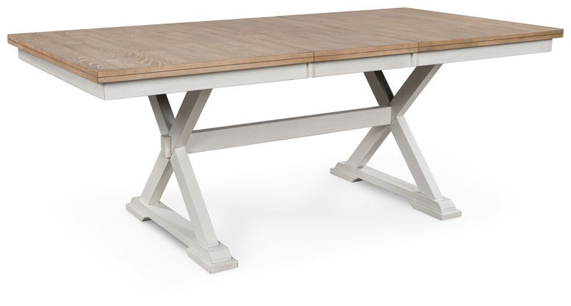 Purlaney - Antique White / Natural - Rectangular Dining Room Butterfly Extension Table