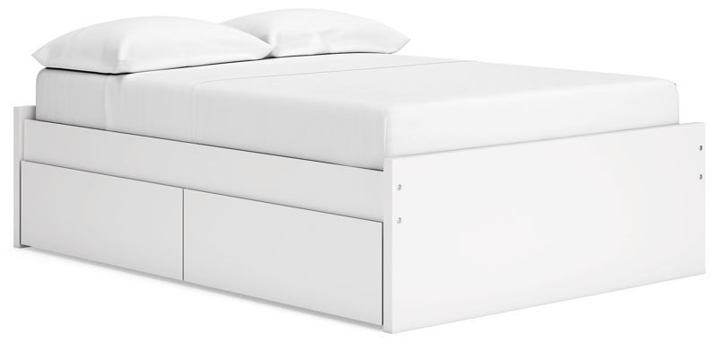 Onita - White - Full Platform Bed With 2 Side Storage