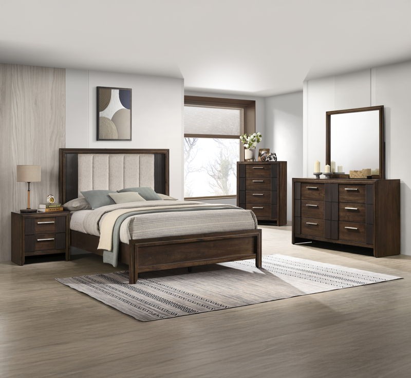 Carlton - Queen 5 Piece Bedroom Set - Brown