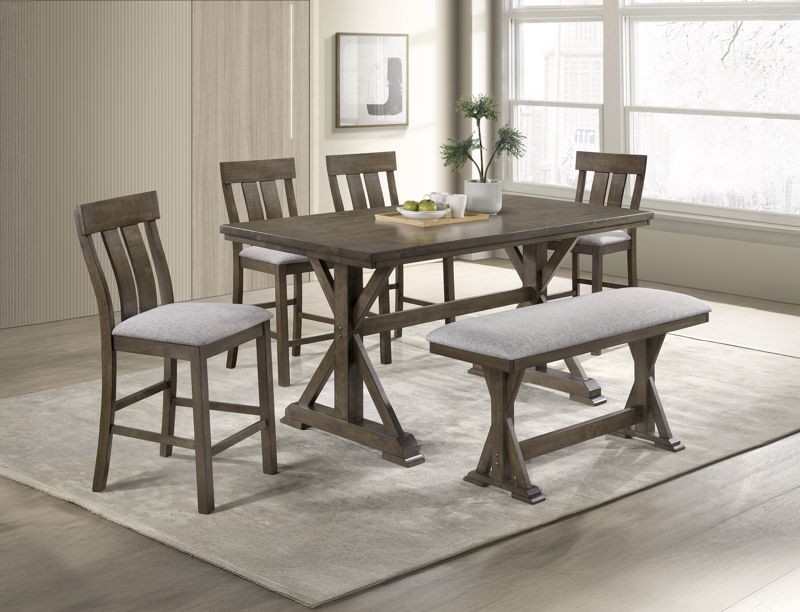 Lloyd - 6 Piece Counter Dining Room Set - Brown