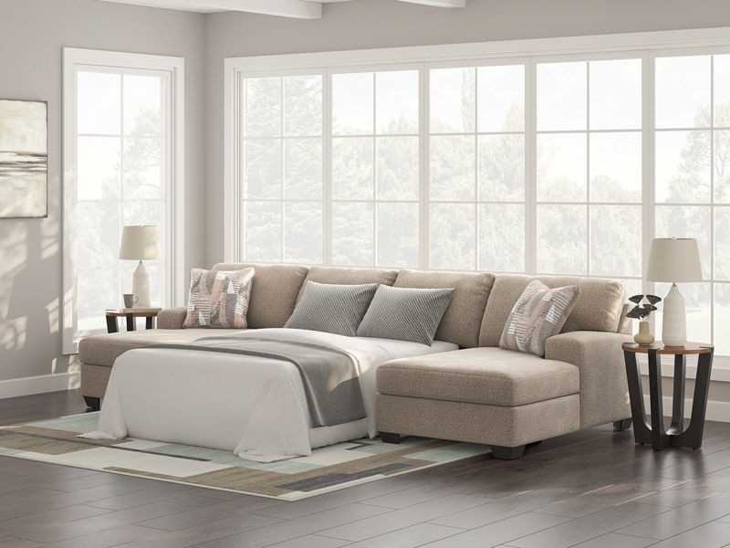 Seyler Lane - Beige - 3-Piece Sectional With Double Chaise