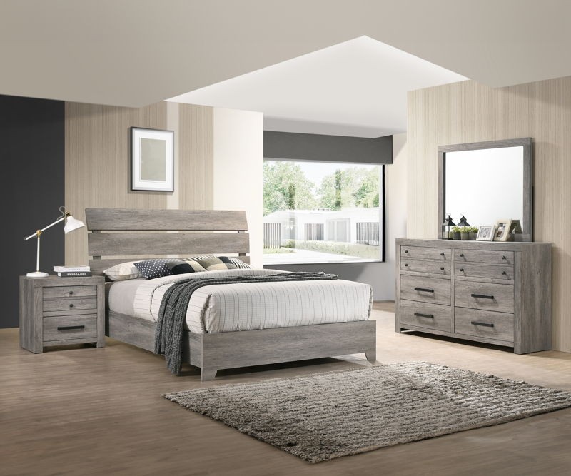 Tundra - King 4 Piece Bedroom Set - Gray