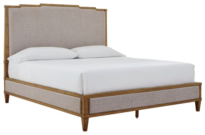 Sharlance - Light Brown - California King Upholstered Panel Bed
