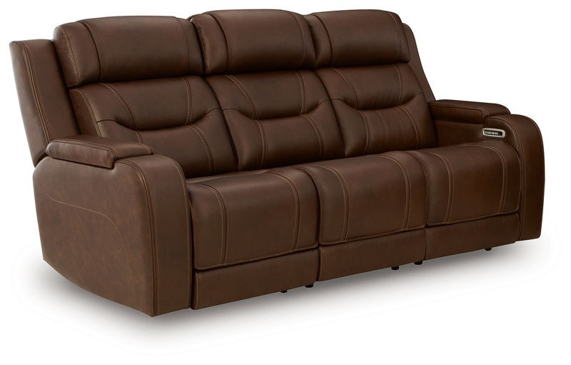 Knightington - Brown - Power Reclining Sofa With Audio Seating