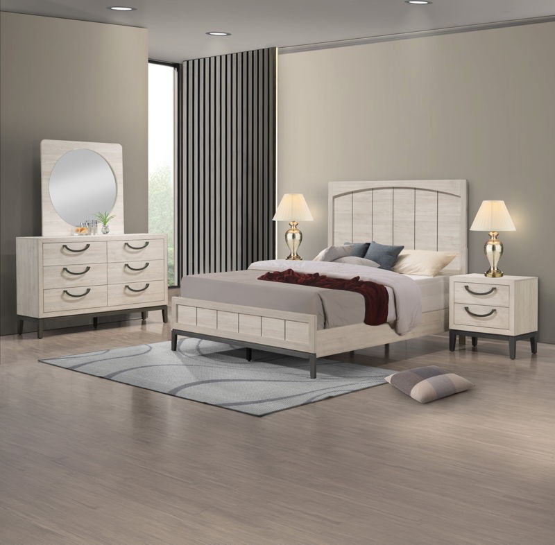 Veda - King 4 Piece Bedroom Set - Beige