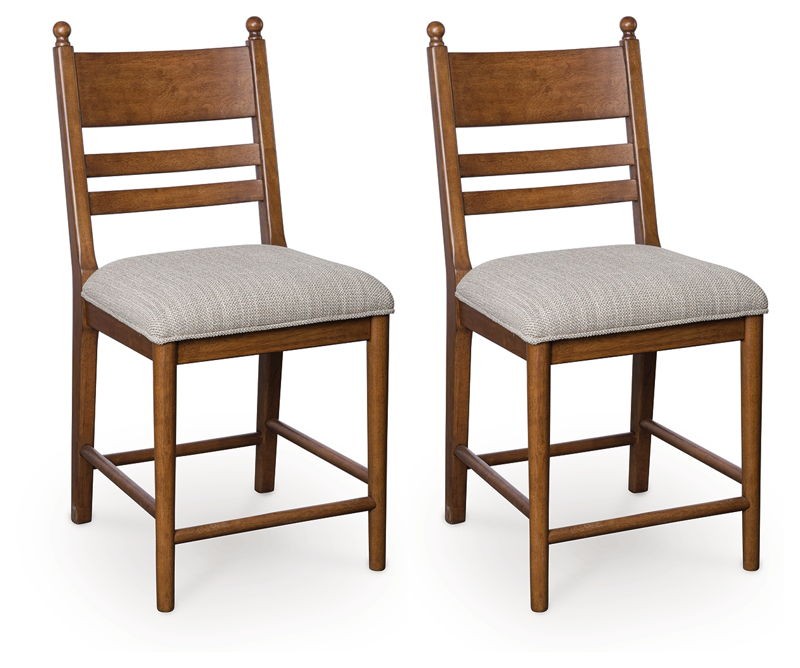 Greddinton - Brown - Upholstered Barstool (Set of 2)