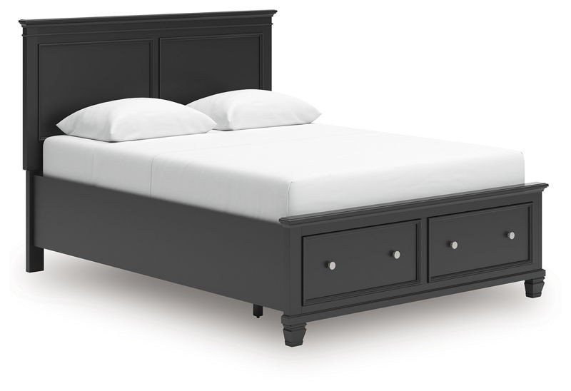 Lanolee - Black - Queen Panel Storage Bed