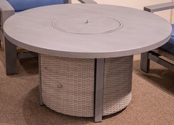 Half Moon Beach - Gray - Round Fire Pit Table