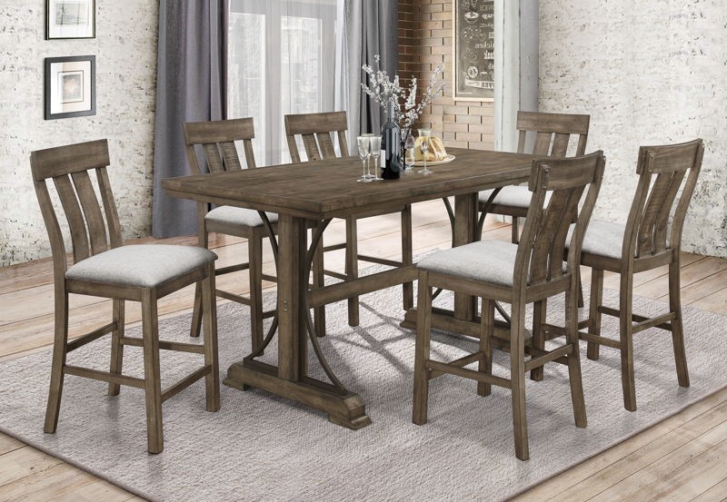 Quincy - 6 Piece Counter Dining Room Set - Brown