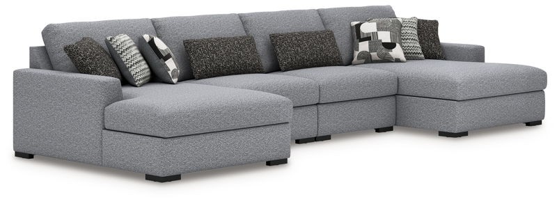 Bealton - Salt and Pepper - 4-Piece Sectional With Double Chaise