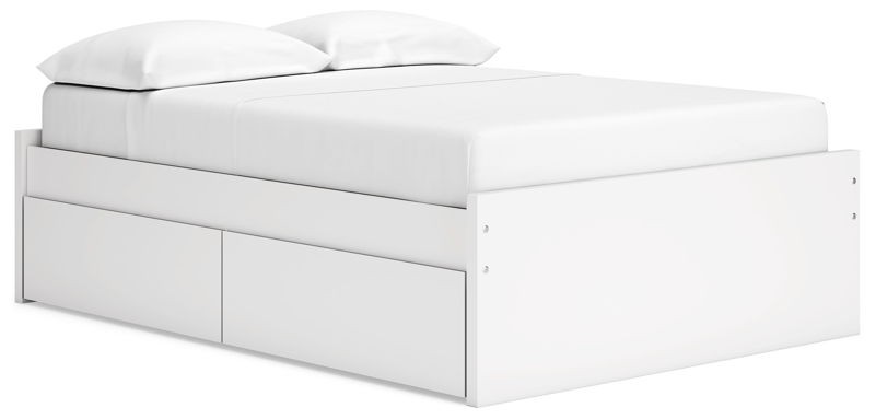 Onita - White - Full Platform Bed With 1 Side Storage