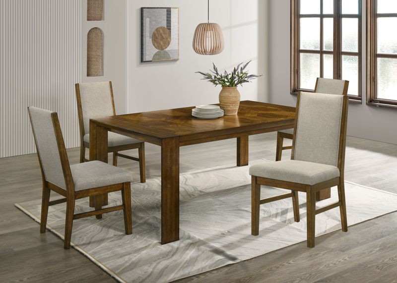 Hollister - 5 Piece Dining Room Set - Brown