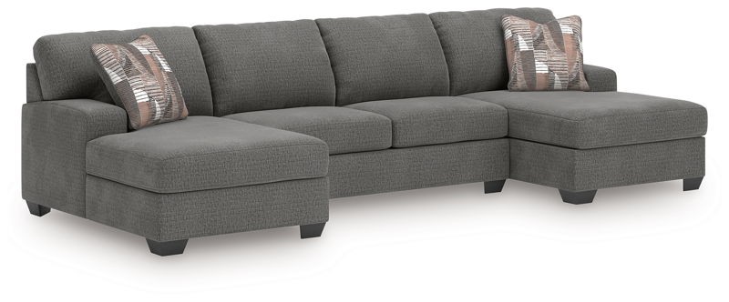 Seyler Lane - Greystone - 3-Piece Sectional With Double Chaise