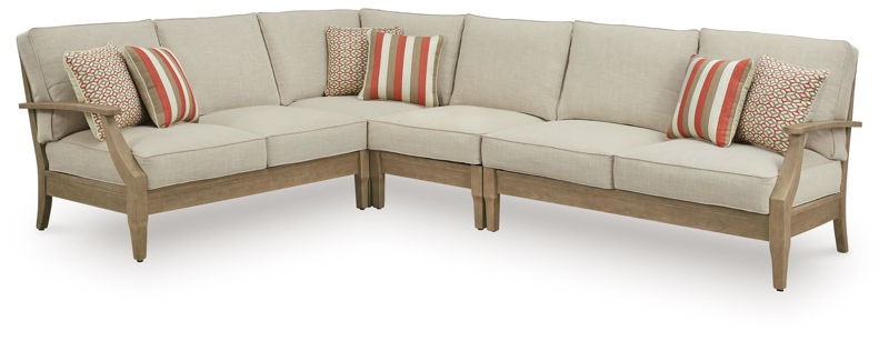 Clare View - Beige - 4-Piece Outdoor Sectional