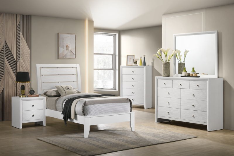 Evan - Twin 5 Piece Bedroom Set - White